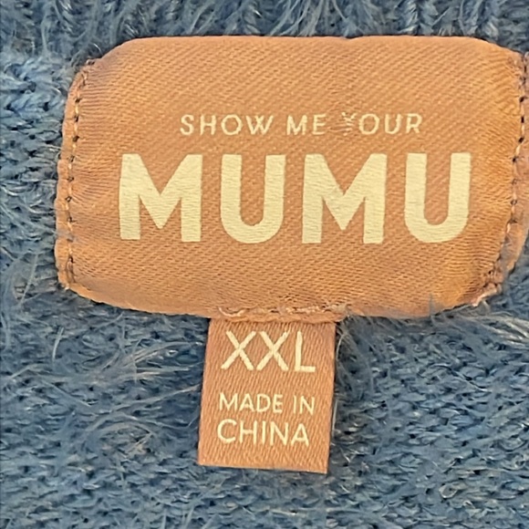 Eyelash Baby Blue Thick Show‎ me your Mumu Women Sz XXL Cozy Forever Sweater L/S - Picture 2 of 15